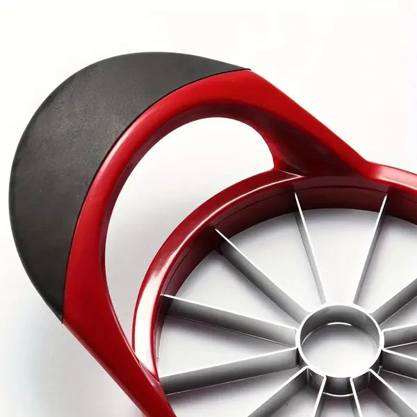 Close-up of a red and black rim with a silver hub on a white background